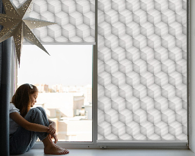Roller blind for large window 3d cubes