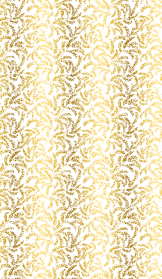 Fabric roller blind with golden branches pattern