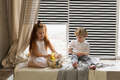 Modern roller blind Black stripes