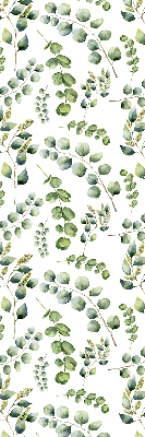 Fabric roller blind green twigs pattern