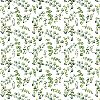 Fabric roller blind green twigs pattern