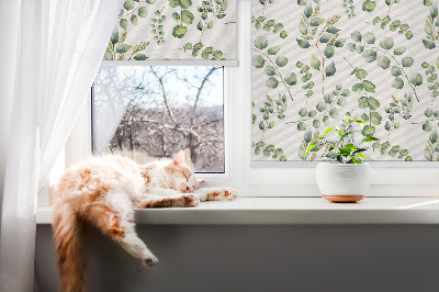 Fabric roller blind Green twigs