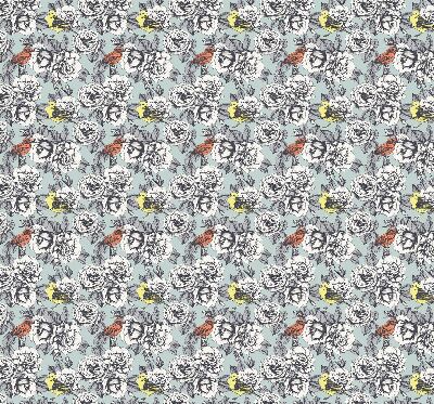 Roller blind modern flowers design
