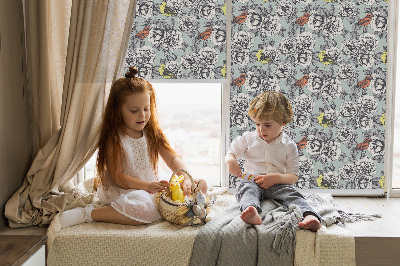 Modern roller blind Flowers