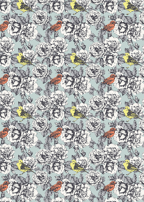 Roller blind modern flowers design