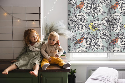Roller blind modern flowers design