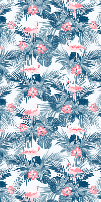 Roller blind for large window Tropical plants and flamingos