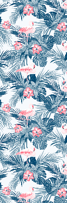 Roller blind for large window Tropical plants and flamingos