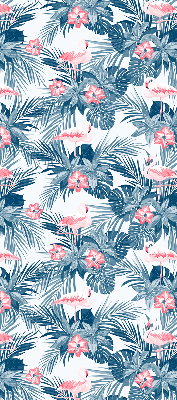 Roller blind for large window Tropical plants and flamingos