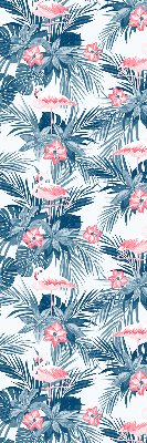 Roller blind for large window Tropical plants and flamingos
