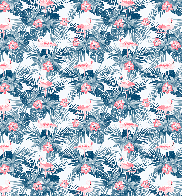 Roller blind for large window Tropical plants and flamingos