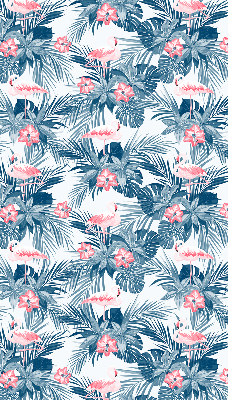 Roller blind for large window Tropical plants and flamingos