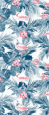 Roller blind for large window Tropical plants and flamingos
