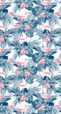 Roller blind for large window Tropical plants and flamingos