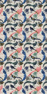 Modern roller blind colorful peacocks pattern