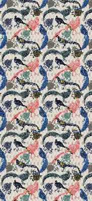 Modern roller blind colorful peacocks pattern