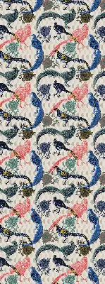 Modern roller blind colorful peacocks pattern
