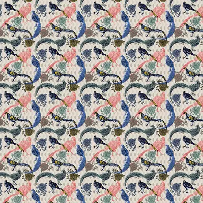 Modern roller blind colorful peacocks pattern