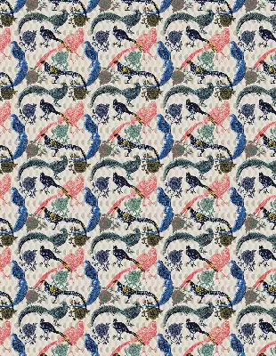 Modern roller blind colorful peacocks pattern