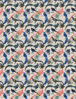 Modern roller blind Colorful peacocks