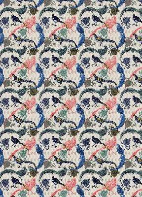 Modern roller blind colorful peacocks pattern