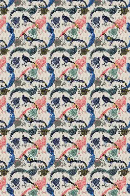 Modern roller blind colorful peacocks pattern