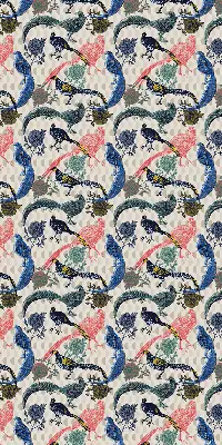 Modern roller blind colorful peacocks pattern