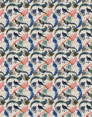 Modern roller blind colorful peacocks pattern