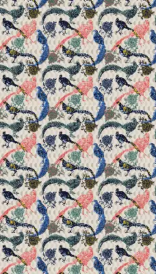 Modern roller blind colorful peacocks pattern