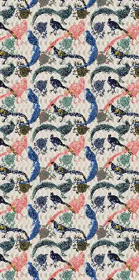 Modern roller blind colorful peacocks pattern