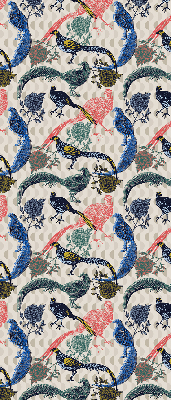 Modern roller blind Colorful peacocks
