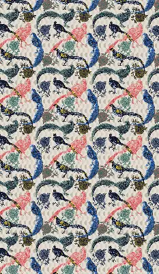 Modern roller blind colorful peacocks pattern