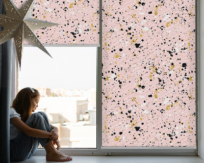 Roller blind for large window Paint stains on a pink background