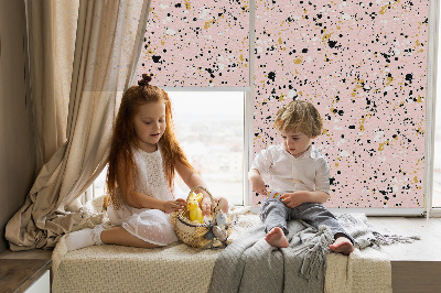 Roller blind for large window Paint stains on a pink background