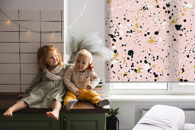 Roller blind for large window Paint stains on a pink background