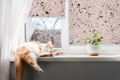 Roller blind for large window Paint stains on a pink background