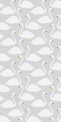 Fabric roller blind with Swans pattern