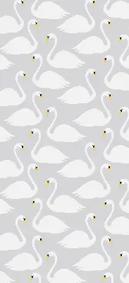 Fabric roller blind with Swans pattern