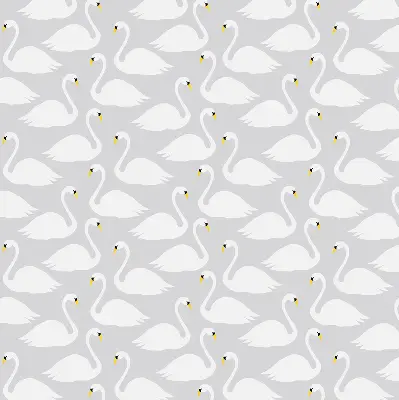 Fabric roller blind with Swans pattern