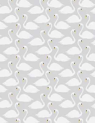 Fabric roller blind with Swans pattern