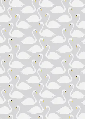 Fabric roller blind with Swans pattern