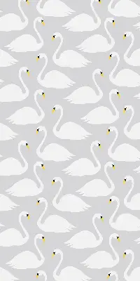 Fabric roller blind with Swans pattern