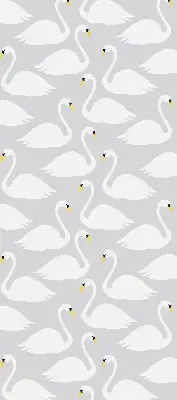 Fabric roller blind with Swans pattern