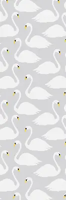Fabric roller blind with Swans pattern