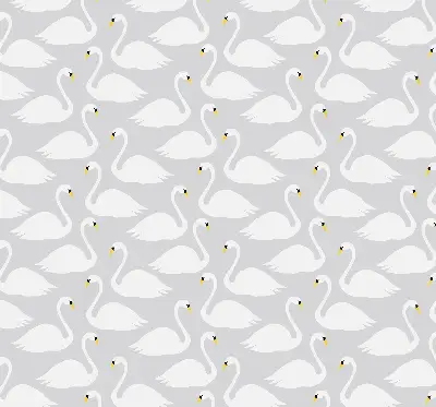Fabric roller blind with Swans pattern