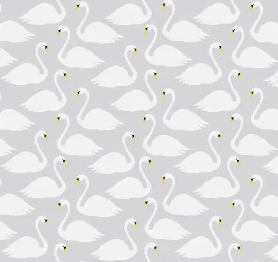 Fabric roller blind with Swans pattern