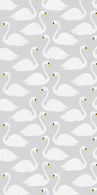 Fabric roller blind with Swans pattern