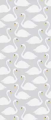Fabric roller blind with Swans pattern