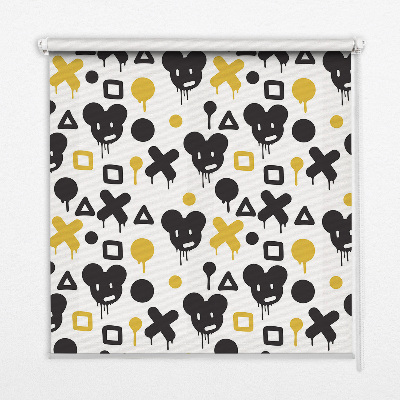 Modern roller blind Black and yellow patterns