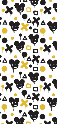 Modern roller blind Black and yellow patterns
